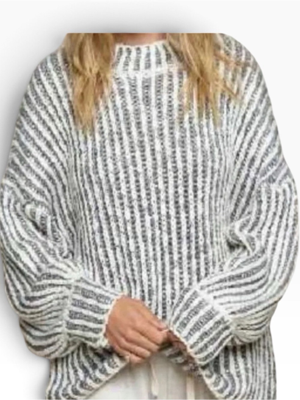 POL WOOL BLEND STRIPED SWEATER